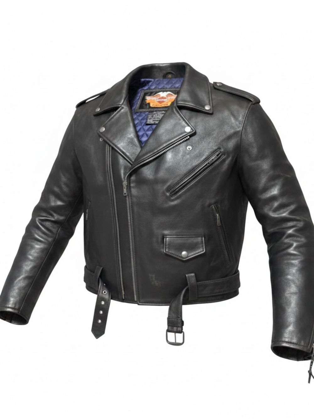 Harley-Davidson Black Leather Jacket with Purple Lining